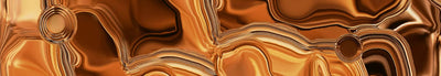 Fototapetes virtuvei ar lamināciju, pašlīmējošas plēve un flizelīns - Šķidrais hroms (bronzas krāsā (350x60 cm) Art4home