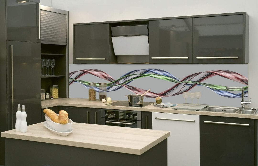 Pašlīmējošas fototapetes virtuvei - Spīdīgs vilnis  (260x60 cm) Art4home