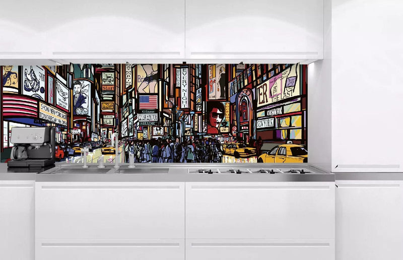 Fototapetes virtuvei ar lamināciju, pašlīmējošas plēve un flizelīns - Taimskvērs  (180x60 cm) Art4home