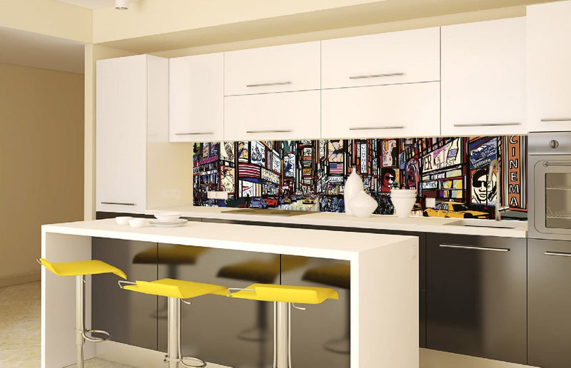 Fototapetes virtuvei ar lamināciju, pašlīmējošas plēve un flizelīns - Taimskvērs  (260x60 cm) Art4home