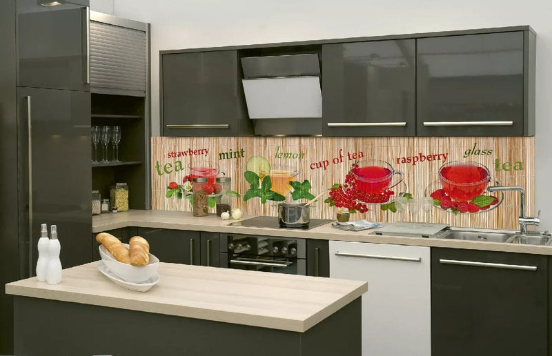 Fototapetes virtuvei ar lamināciju, pašlīmējošas plēve un flizelīns - Tēja  (260x60 cm) Art4home