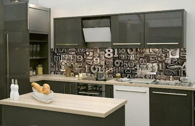 Fototapetes virtuvei ar lamināciju, pašlīmējošas plēve un flizelīns - Tipogrāfija  (260x60 cm) Art4home