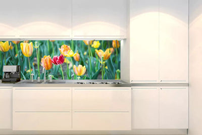 Fototapetes virtuvei ar lamināciju, pašlīmējošas plēve un flizelīns - Tulpes  (180x60 cm) Art4home