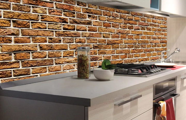 Pašlīmējošas fototapetes virtuvei - Vecs ķieģelis (180x60 cm) Art4home