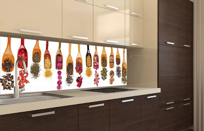 Fototapetes virtuvei ar lamināciju, pašlīmējošas plēve un flizelīns - Zāļu kausiņi  (180x60 cm) Art4home