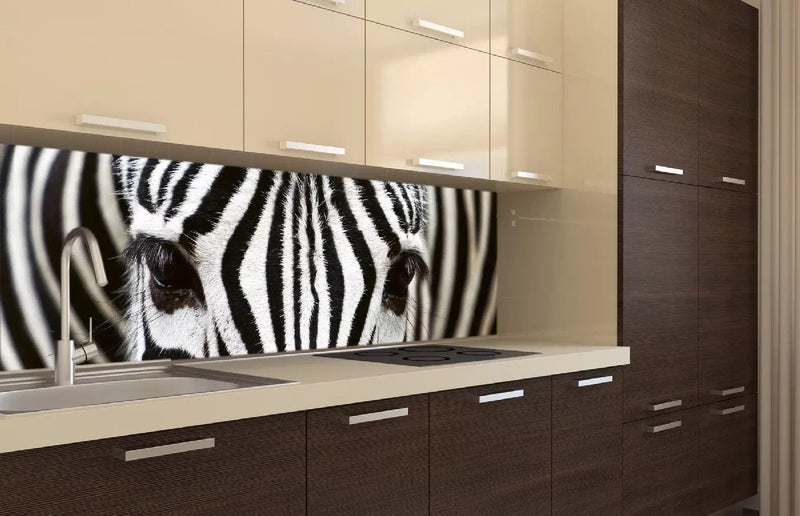 Fototapetes virtuvei ar lamināciju, pašlīmējošas plēve un flizelīns - Zebra  (180x60 cm) Art4home