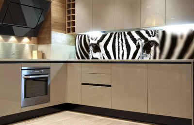 Fototapetes virtuvei ar lamināciju, pašlīmējošas plēve un flizelīns - Zebra  (180x60 cm) Art4home
