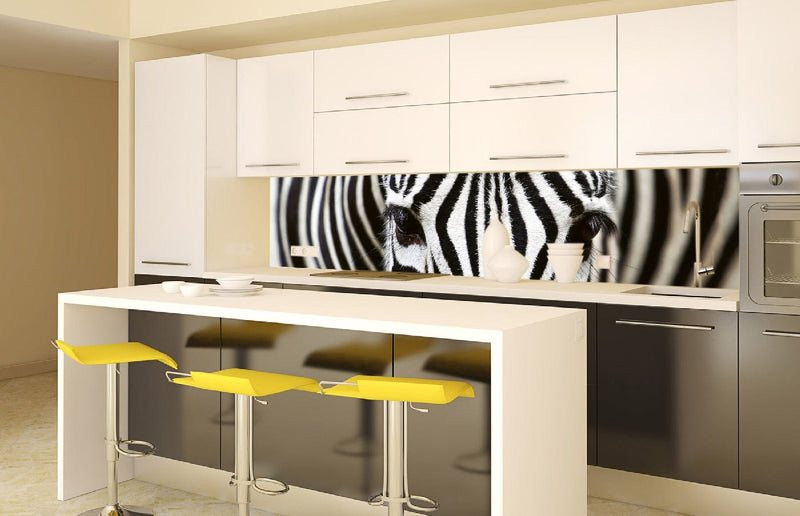 Fototapetes virtuvei ar lamināciju, pašlīmējošas plēve un flizelīns - Zebra  (260x60 cm) Art4home
