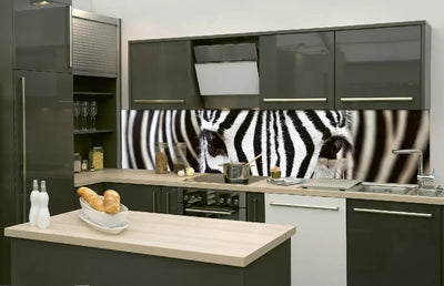 Fototapetes virtuvei ar lamināciju, pašlīmējošas plēve un flizelīns - Zebra  (260x60 cm) Art4home