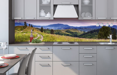 Fototapetes virtuvei ar lamināciju, pašlīmējošas plēve un flizelīns - Ziedoši kalni  (260x60 cm) Art4home