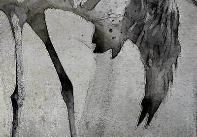 Fototapetes ar dzērvēm pelēkos toņos vintāža stilā - 138845 G-ART