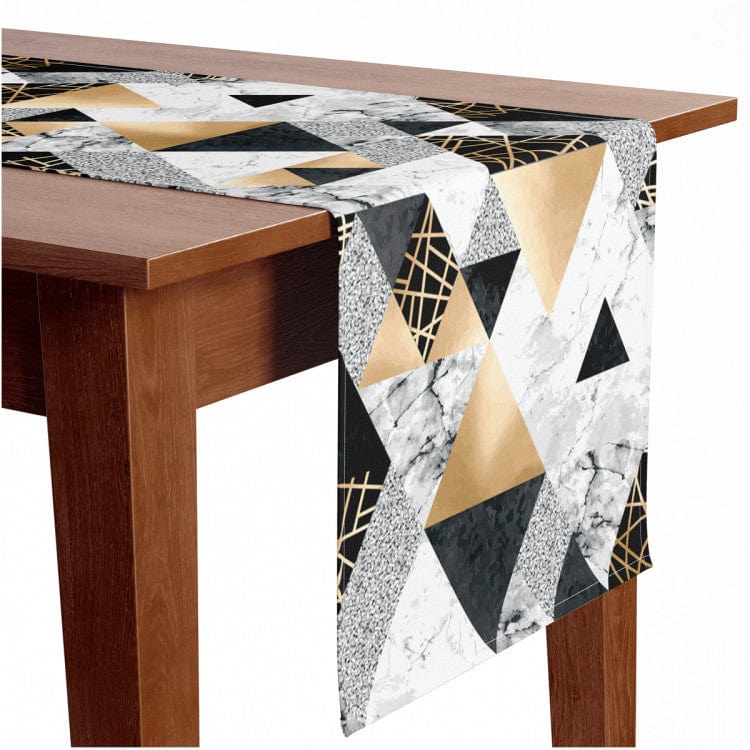Table runner - Elegant geometry with marble and gold imitation g-art