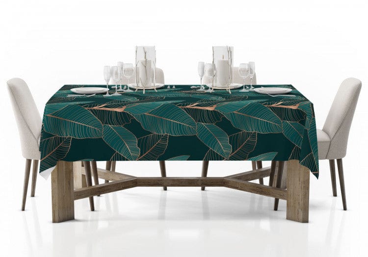 Galdauts - Kompozīcija ar fikusa lapām zeltā un zaļā krāsā G-ART