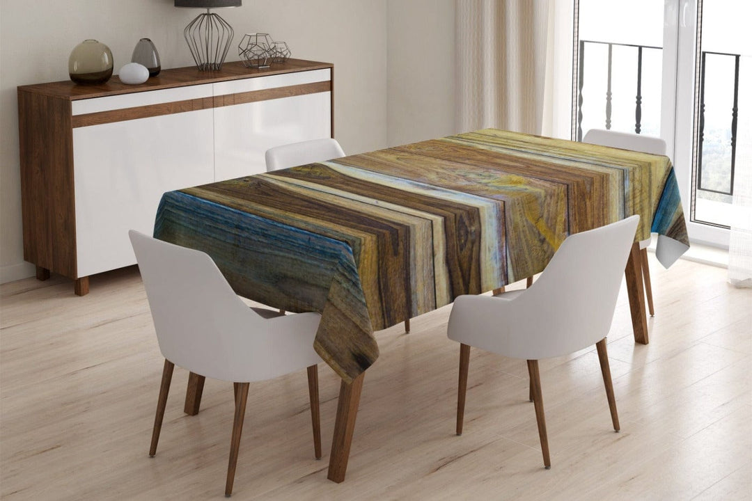 Daudzkrāsains galdauts ar koka tekstūru - Krāsains koks Home Trends