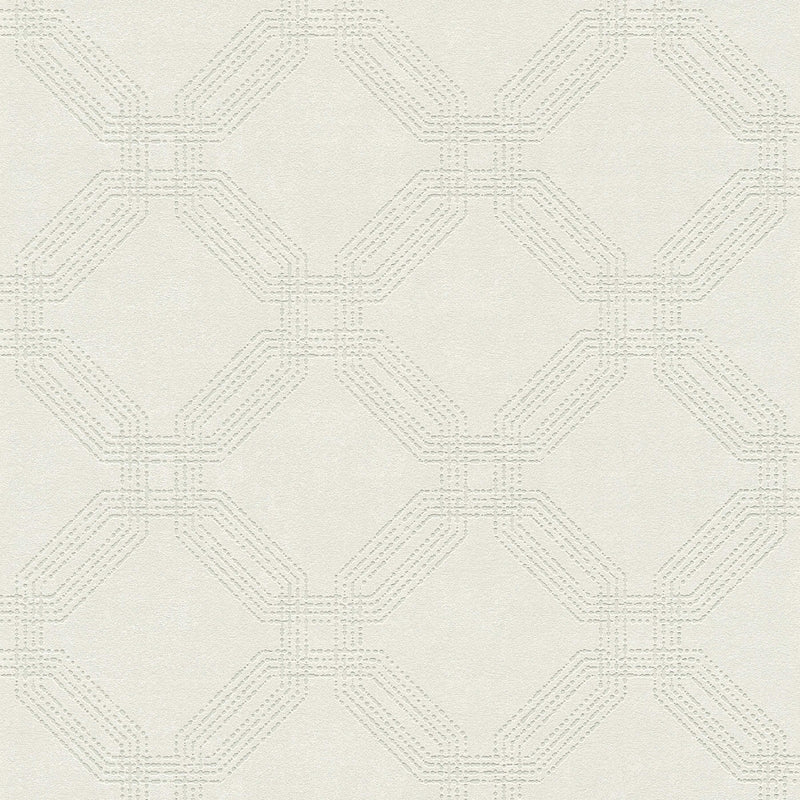 Ģeometriskas tapetes ar rombveida dizainu, krēmkrāsā, 1333763 AS Creation