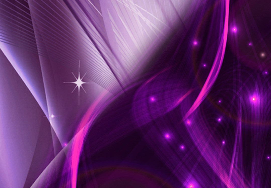 Glezna uz akrila stikla ar violetiem ziediem uz abstrakta fona, 92494 Artgeist