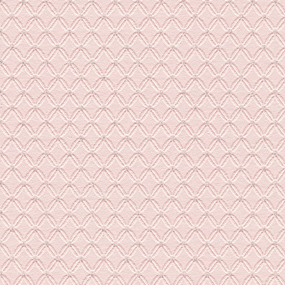 Glitter tapetes ar vieglu rombveida struktūru - rozā krāsā AS 368971 AS Creation