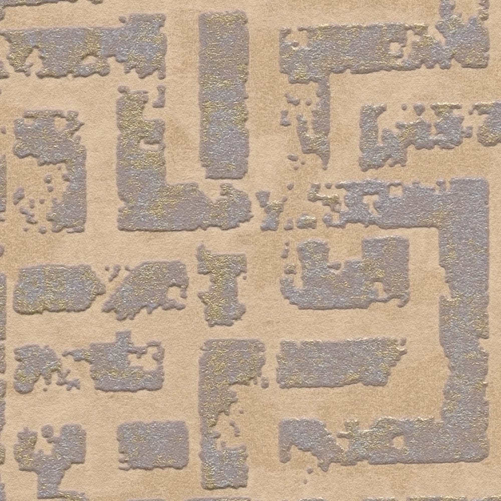 Grafiskas tapetes ar strukturētu virsmu brūnos toņos - 1363610 AS Creation