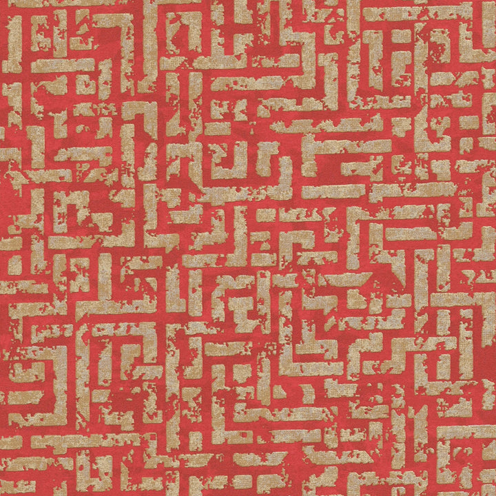 Grafiskas tapetes ar strukturētu virsmu sarkanā, zeltā krāsā - 1363612 AS Creation