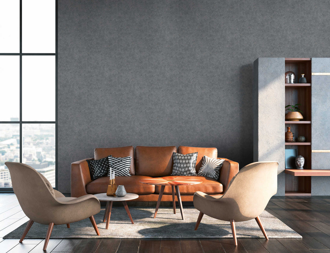 Tapetes tumši pelēkā krāsā ar vintāža efektu 376556 Tapetenshop.lv