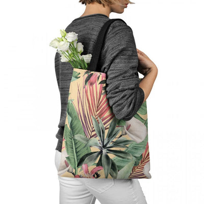 Iepirkumu maiss - Raksts ar tropiskiem ziediem un lapām, 147552 G-art
