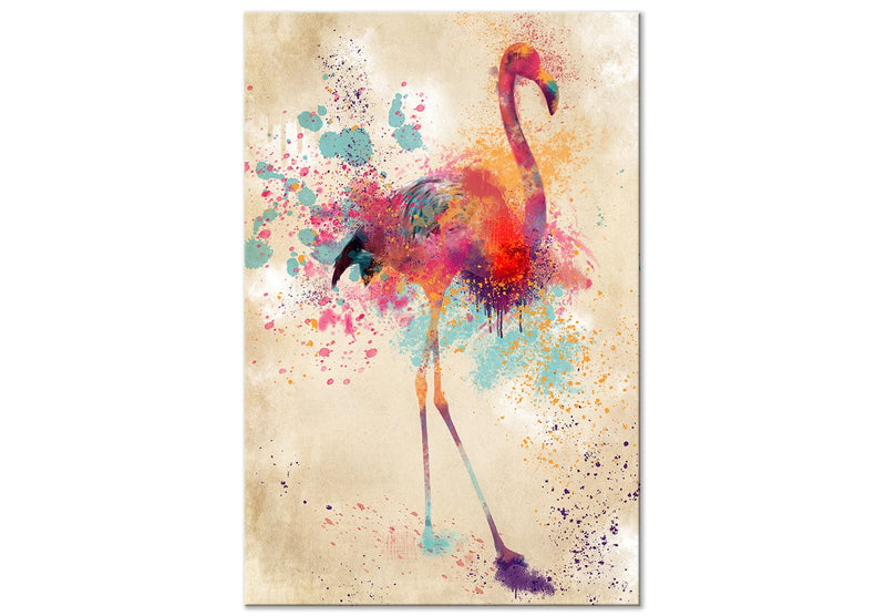 Glezna Akvareļu flamingo (1 daļa) Vertikāla Tapetenshop.lv.