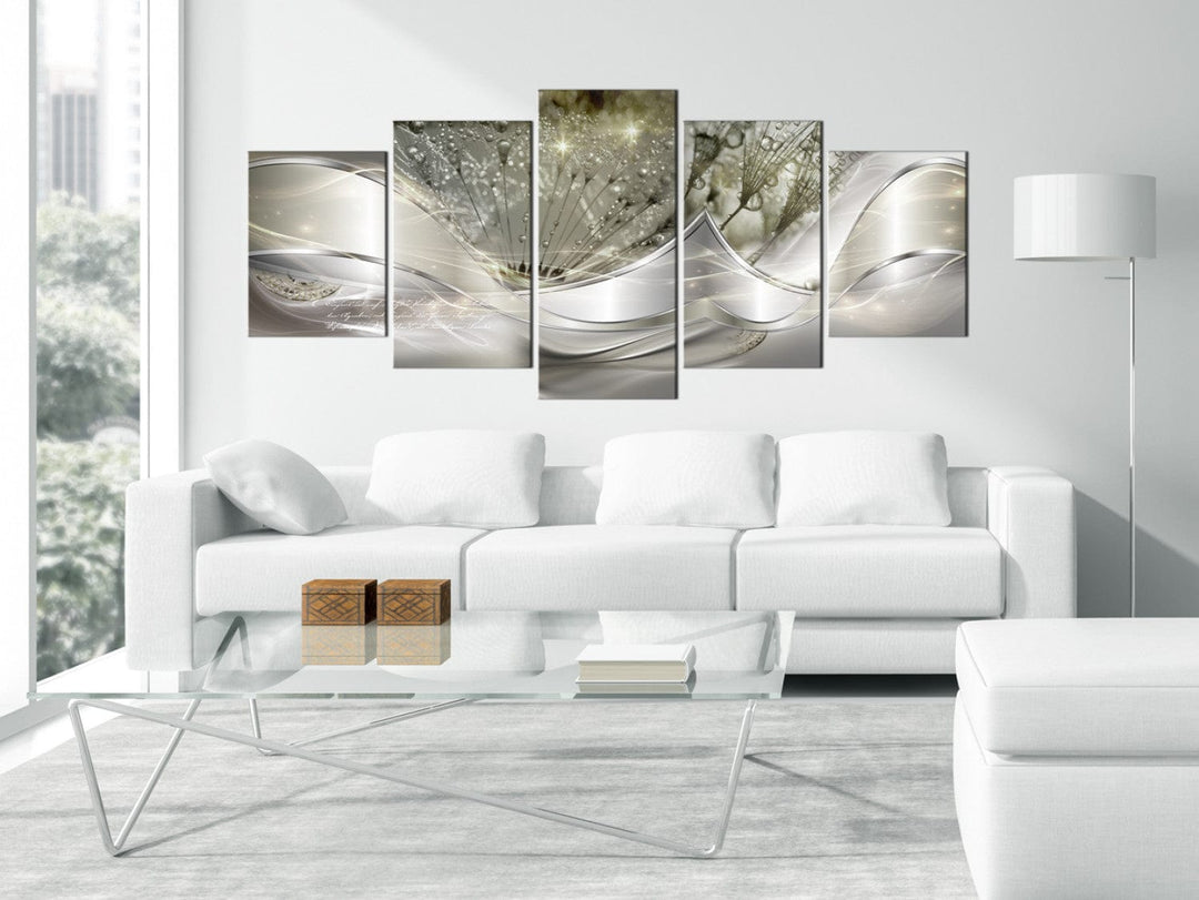 Glezna ar pienenēm - Modernās pienenes (5 daļas), Zaļa, plata -107630 G-ART