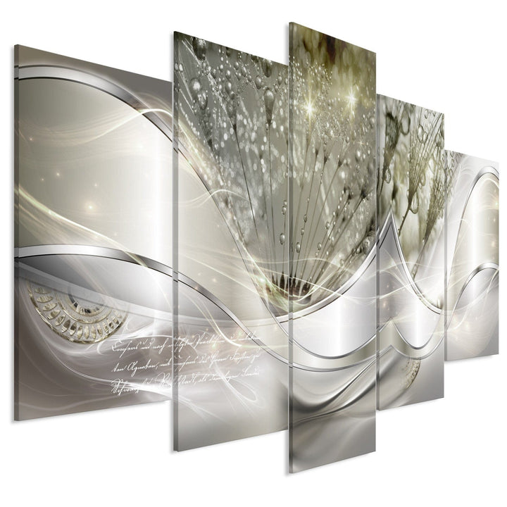 Glezna ar pienenēm - Modernās pienenes (5 daļas), Zaļa, plata -107630 G-ART