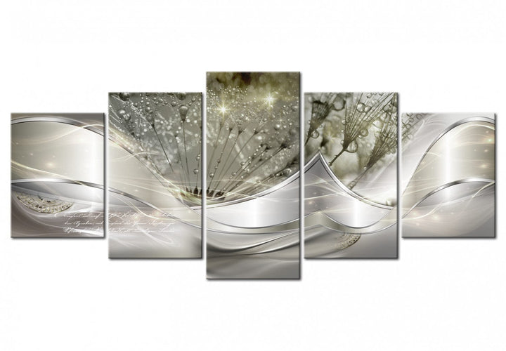 Glezna ar pienenēm - Modernās pienenes (5 daļas), Zaļa, plata -107630 G-ART