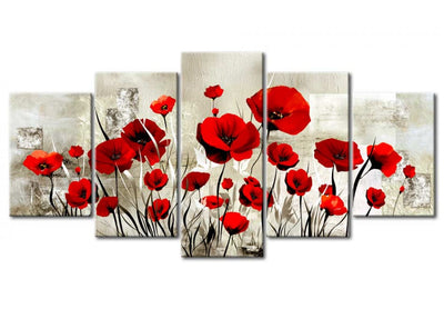 Painting with red poppies -Rubine field, 46952 Tapetenshop.lv.