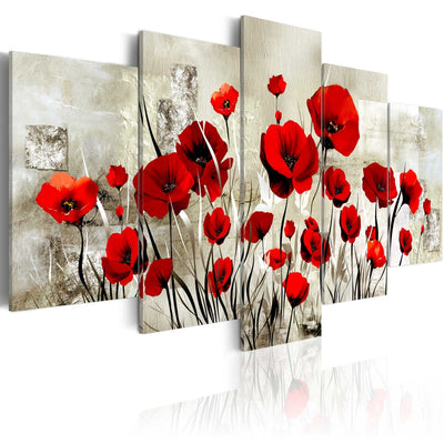 Painting with red poppies -Rubine field, 46952 Tapetenshop.lv.
