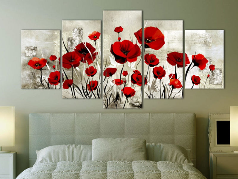 Painting with red poppies -Rubine field, 46952 Tapetenshop.lv.