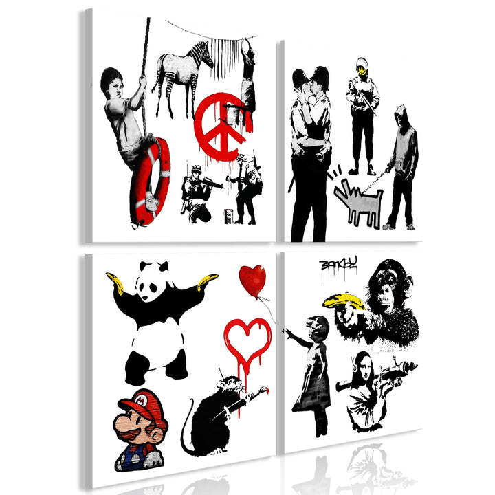 Glezna - Banksy pasaule (x 4) G-ART.
