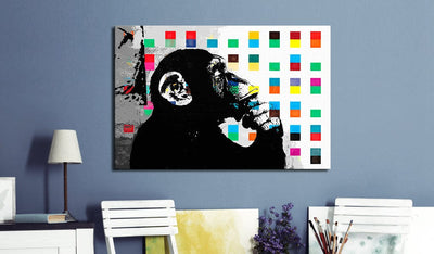 Glezna Banksy The Thinker Monkey (1 daļa, horizontāla) Tapetenshop.lv.