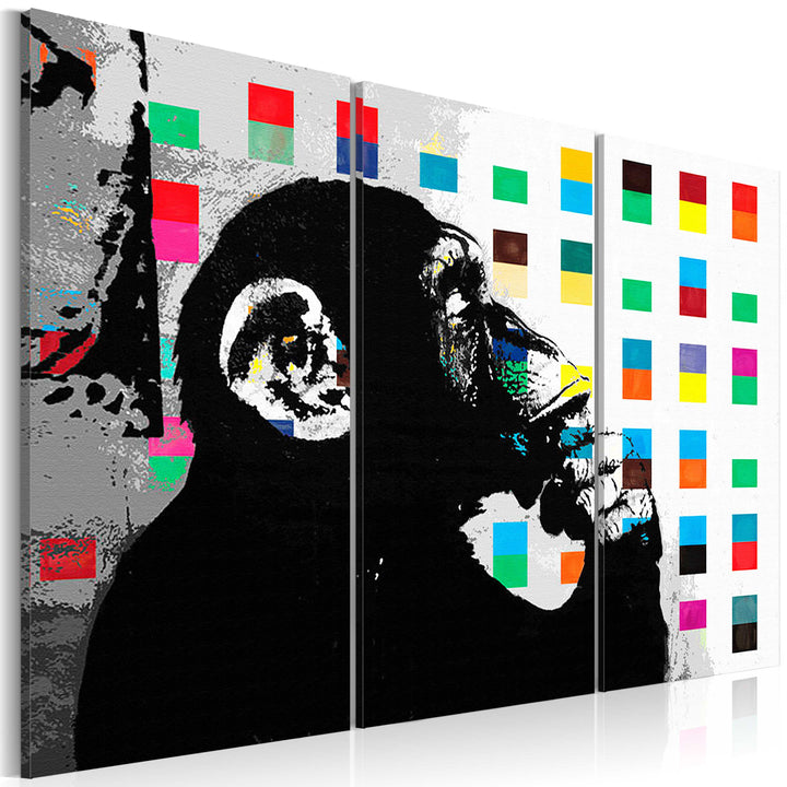 Glezna - Domātājs pērtiķis, Banksy (x 3) G-ART