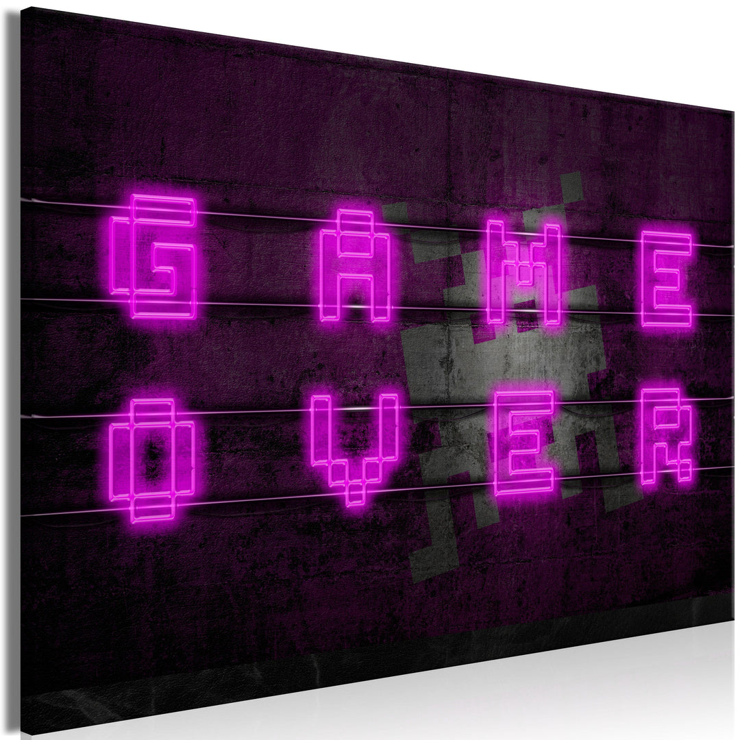 Glezna - Game Over - Rozā neons (x 1) G-ART.