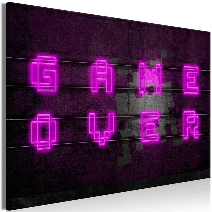 Glezna - Game Over - Rozā neons (x 1) G-ART.