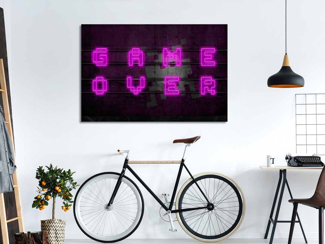 Glezna - Game Over - Rozā neons (x 1) G-ART.