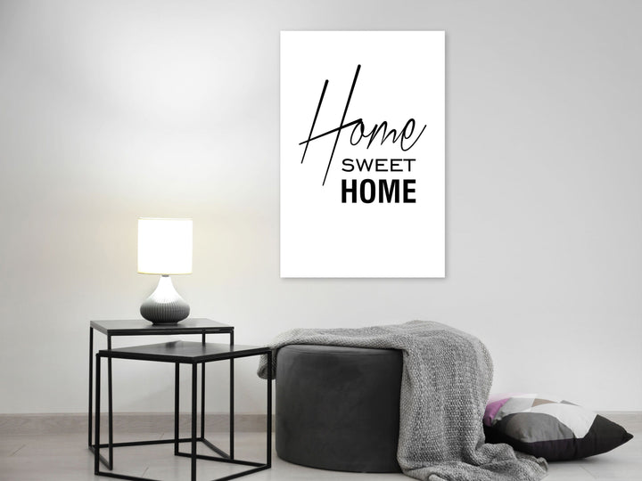 Glezna - Home Sweet Home - melnbalta versdija (x 1) G-ART.