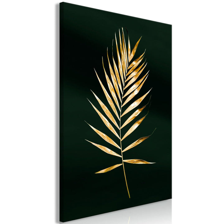 Glezna ar zelta lapu uz melna fona (1 daļa), vertikāla, 135581  G-ART.