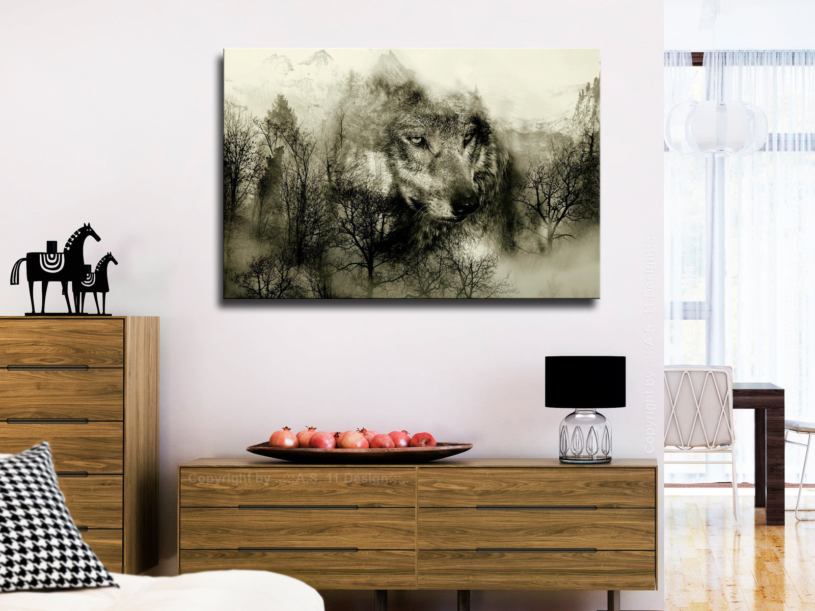 Glezna - Kalnu plēsējs (x 1), bēšā krāsā G-ART.