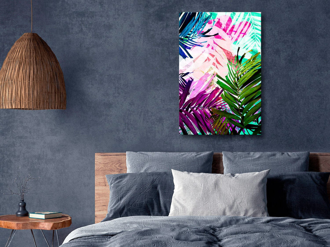 Glezna ar košam tropiskām lapām (1 daļa), vertikāla G-ART.