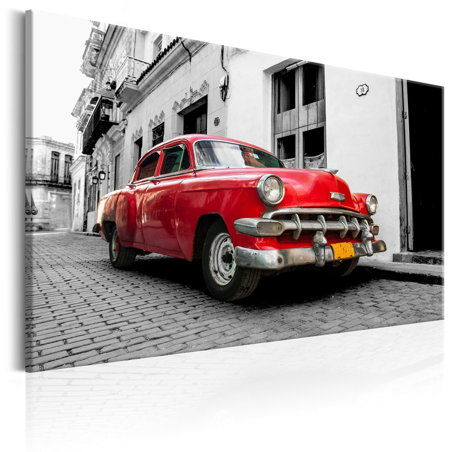 Glezna - Kubas klasiskais automobilis (sarkans) G-ART.