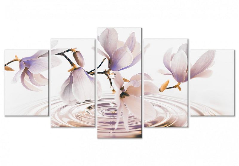 Canvas-taulut Magnolia veden yllä (5 kpl), violetti, 123644 G-ART.