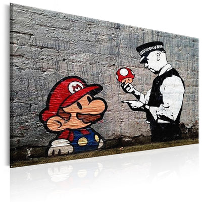 Glezna Mario un policists - Banksy (1 daļa, vertikāla) Tapetenshop.lv.