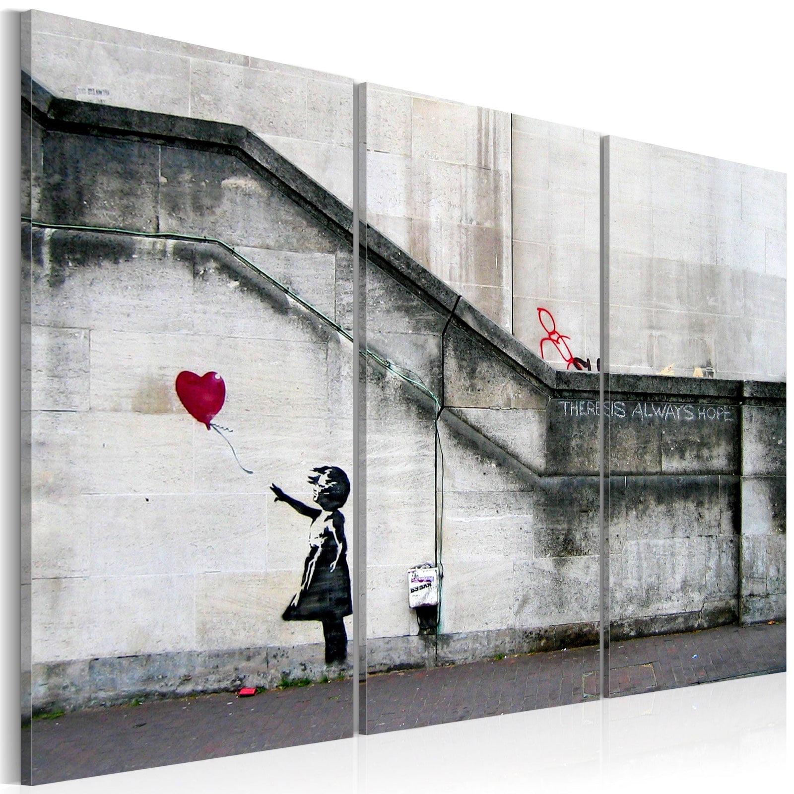 Glezna - Meitene ar balonu - Banksy (x 3) G-ART