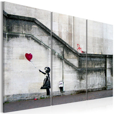 Glezna Meitene ar balonu - Banksy (3 daļas, horizontāla) Tapetenshop.lv.