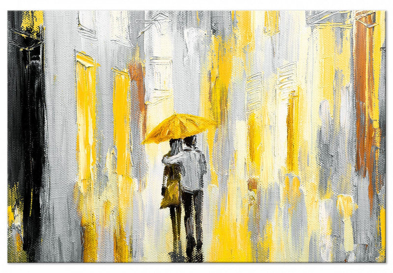 Glezna Mīlestība zem lietussarga (1-daļīga), dzeltenā krāsā Tapetenshop.lv.