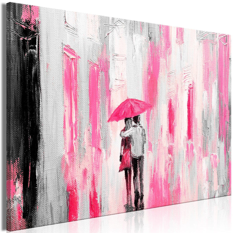 Glezna Mīlestība zem lietussarga (1-daļīga), rozā krāsā Tapetenshop.lv.