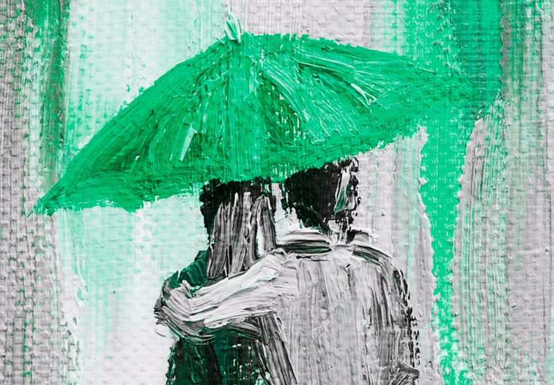 Glezna Mīlestība zem lietussarga (1-daļīga), zaļā krāsā Tapetenshop.lv.